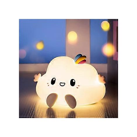 Veilleuse mignonne pour enfants, veilleuse portable rechargeable pour filles, veilleuse en silicone pour bébé, veilleuse LED, cadeau d'anniversaire pour enfants, piles incluses (1/4)