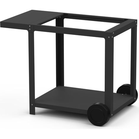 Le Marquier – Chariot à plancha noir 115x70x75 cm – Acier – 2 roues – Tablette latérale – Origine France Garantie