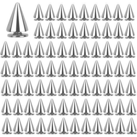 100 Pièces 7x10 mm Métal Rivets Décoratifs Punk Pointes Cônes Rivets Killer Rivets Punk Pointu Rivets Vis Rivets Métalliques pour DIY Cuir Artisanat Vêtements Sacs Chaussures Ceinture Bracelets
