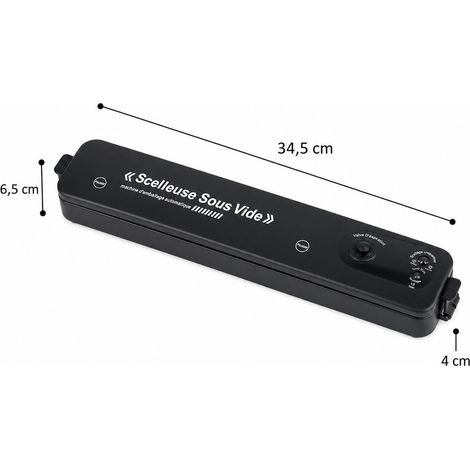 Machine de Mise sous Vide Automatique 50 Sacs Apte au Contact Alimentaire ABS Noir Prise Européenne pour Cuisine Domestique 34,5 x 4 x 6,5 cm 0,4 kg (1/5)