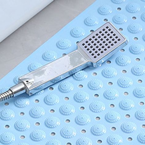 Tapis de bain/douche antidérapant avec ventouses en PVC, bleu ciel, 35 x 70 cm / 13,8 x 27,6 pouces (1/4)
