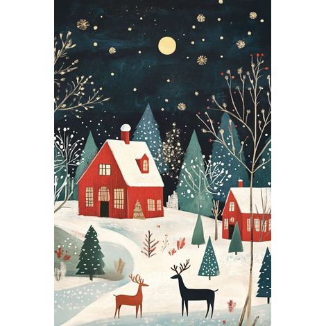 Tableau sur toile noël illumine 30x45 cm - Impression sur Toile Murale Décorative - Image imprimée en HD sur Toile - Toile sur Châssis en Bois FSC - Fabriqué en France (1/4)
