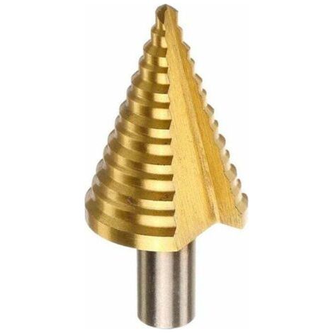 Metal Foret Conique Foret étagé 5mm-35mm,Triangle Conique Titane avec Revêtement Titane,pour Visseuse Percage sur Acier, Laiton, Bois (1/3)