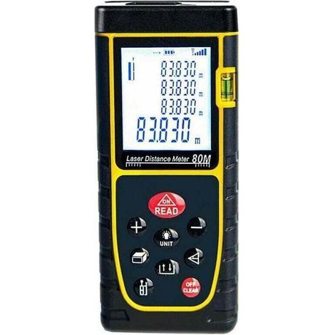 Enowelir Laser-Entfernungsmesser, 40 m, hochpräzise, tragbares Infrarot-Messgerät, elektronisches Lineal, Gelb (1/5)