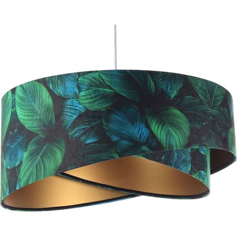 Suspension galaxy asymetric - Décor vert bouteille intérieur doré