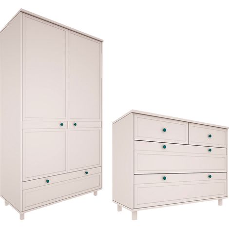Armadio 2 ante 4 cassetti Gabriel beige 92cm (1/5)