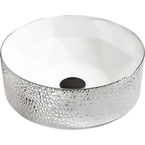Mexen Clarisa Aufsatzwaschbecken 41 x 41 cm, Weiß/Silber - 22074154 (1/2)