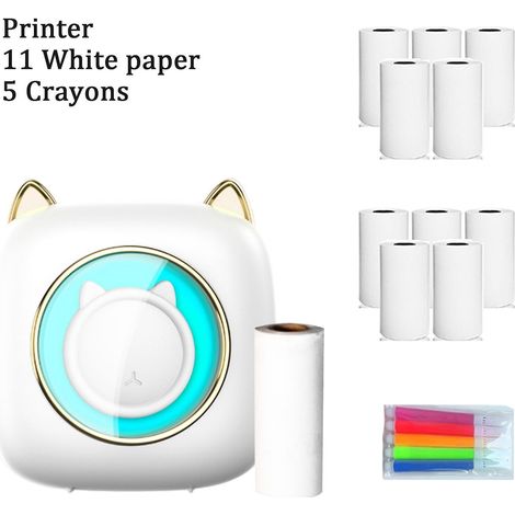 Mini-Taschendrucker, tragbarer Thermodrucker mit drahtloser Bluetooth-Verbindung, 203 dpi für Bildetiketten – 9- (1/5)