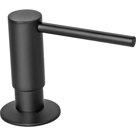 Distributeur de savon liquide noir avec pompe en laiton et flacon distributeur intégré de 500 ml en PE. Accessoires de cuisine. (1/5)