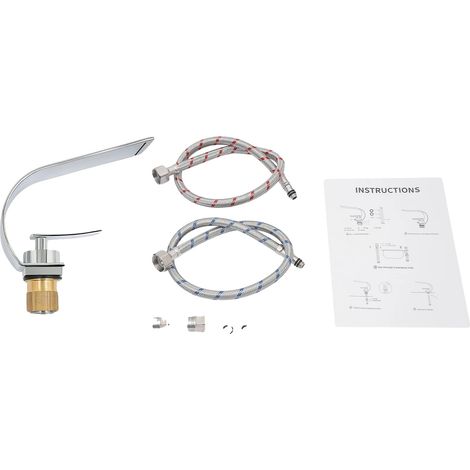 Waschbeckenarmatur, Elegantes Design, Robuste Konstruktion, Silber (1/2)