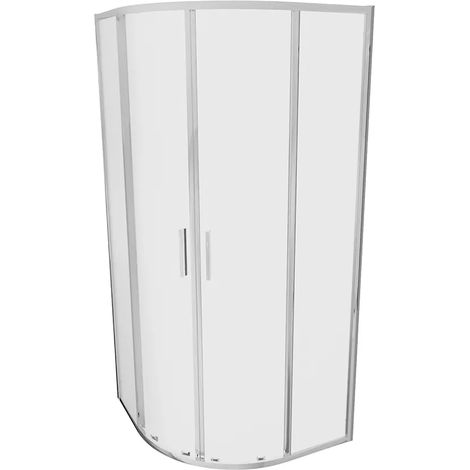 Paroi de douche semi-circulaire 75x75cm Profilés minces 6mm Verre opaque h190 - Réversible Mod. Portofino