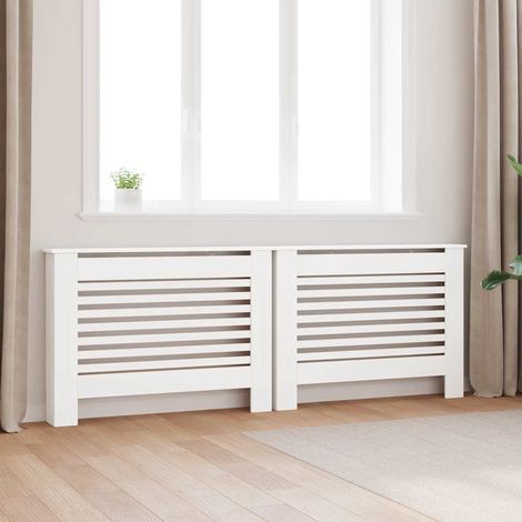 Cache-radiateurs 2 pcs Blanc 112x19x81,5 cm MDF