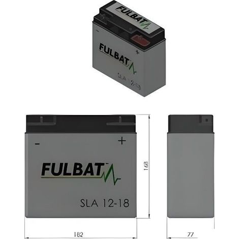 BATTERIE SLA 12-18 FULBAT 12V18AH LG 182 L77 H168 -SANS ENTRETIEN - MOTOCULTURE (1/2)