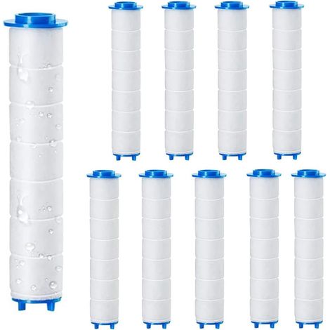 10 pièces Filtre douche, 9,5x2 cm, Coton PP, Ions négatifs, Universel