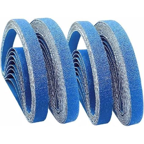 Schleifbänder, 330 x 10 mm, jeweils Körnung 120, zum Schleifen von Metall, Holz, Rostentfernung, Farbe – Packung mit 20 Schleifbändern (1/4)