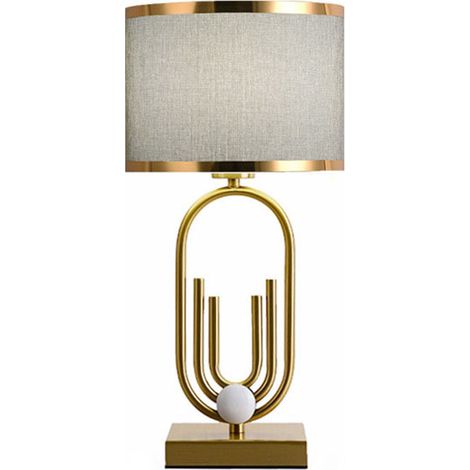 Lampe de chevet grise à bord doré, veilleuse, lampe de table, lampe de décoration de chambre, cadeau d'anniversaire, 142548cm, lumière chaude (1/5)