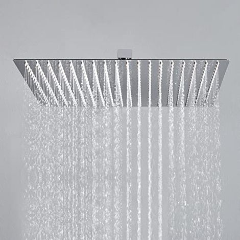 JOHO Soffione Doccia da Parete in Acciaio Inox 304 con Ugelli Antiicalcare (40x40 cm quadrato) (1/4)