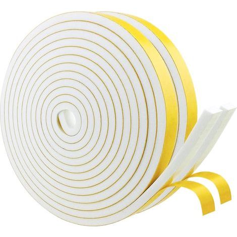 Rollen Isolierdichtung, selbstklebender Gummischaum 12 x 6 mm, geräuschdämmendes, wasserdichtes Dichtungsband für Türen und Fenster (1/5)