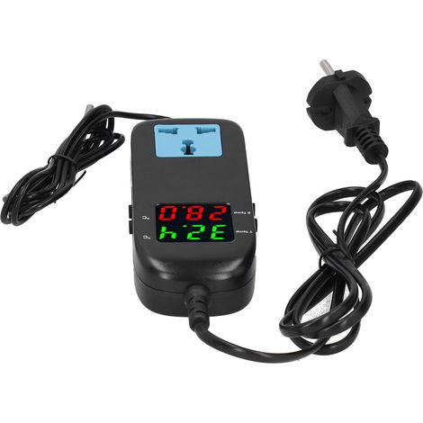 Thermostat électronique avec double affichage LED et cordon d'alimentation pour serres (UE AC90V-250V). (1/5)