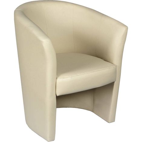 Dmora Sessel mit Kunstlederbezug, Farbe Beige, Maße 65 x 78 x 60 cm (1/5)