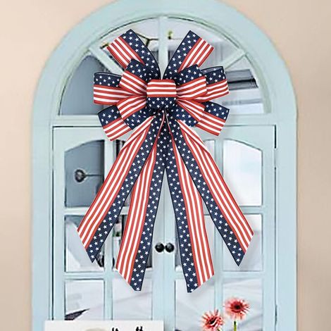 Guirlande En Forme De Nœud - Tissu Lin Imité - Décoration Pour Fête Nationale Et Événements Thématiques - Intérieur Et Extérieur - 1 Pièce (1/5)