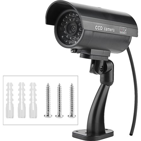 fausse caméra de surveillance factice avec LED clignotante, pour intérieur et extérieur. (1/5)