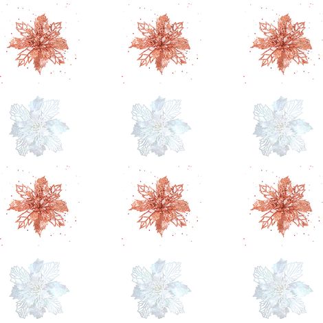Fleur Artificielle Noel - 12 Pièces Fleur Festive Plastique Brillant Pour Guirlande Arbre Décoration Intérieure (1/5)