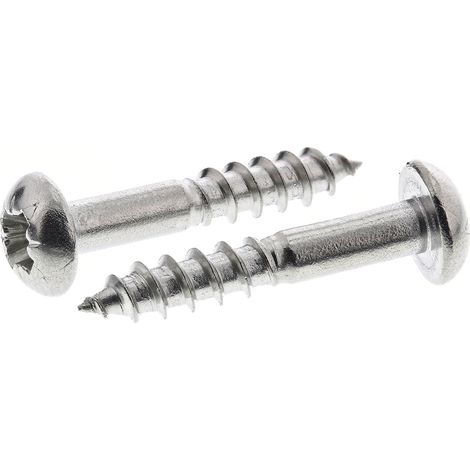 Vis à bois, 3.5mm, tête Ronde 20mm, en Acier Inoxydable A2 304 ( Prix pour Boîte de 100 )