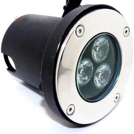 Silamp – Spot encastrable extérieur sol IP65 220V 3W 300 lumens – Angle 80° – Blanc neutre 4000K – Acier inoxydable résistant à l'eau