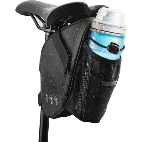 Sacoche de Selle de vélo - Étanche - Sac arrière indéchirable - pour VTT et vélo de Course - avec Poche pour Bouteille d'eau (1/5)
