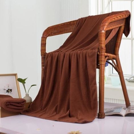 Serviette de bain,Serviette de bain en microfibre douce 70x140cm,serviette de plage,de douche,de Sport,de voyage- Coffee -70x140cm