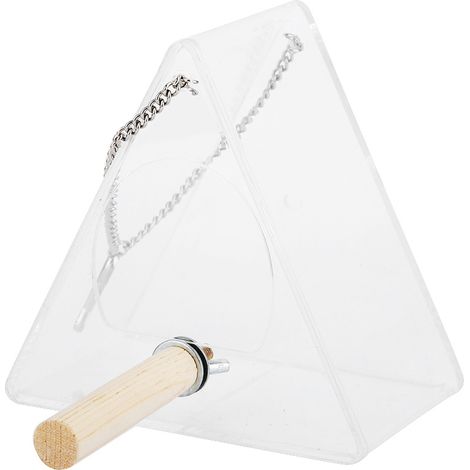 Mangeoire suspendue pour oiseaux d'extérieur, mangeoire de jardin transparente en PMMA, boîte d'alimentation, station de repos (forme triangulaire) (1/4)