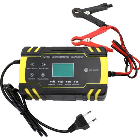 Chargeur de voiture portable mini 12V/24V avec affichage numérique pour moto et voiture (1/5)