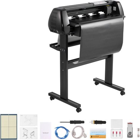 Mophorn Macchina da Taglio per Vinile, Larghezza di Alimentazione Massima 720 mm, Doppia Lama, Forza e Velocità Regolabili, Display LED, Plotter da Taglio con Software Signmaster (1/5)