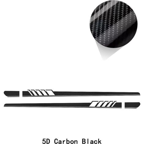 (Noir carbone 5D - Pour Q3) 2 autocollants en vinyle pour bas de porte de voiture de sport de course, compatibles avec Audi (1/4)