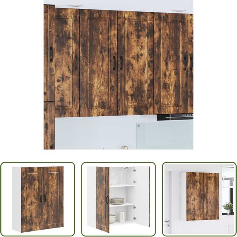 vidaXL Geräucherte Eiche - Küchenschrank Kalmar Geräucherte Eiche 80 x 31 x 100 cm (1/5)
