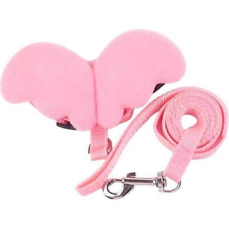 Harnais et laisse réglables pour chaton - Laisse pour chat ailes d'ange (rose, S) (1/5)