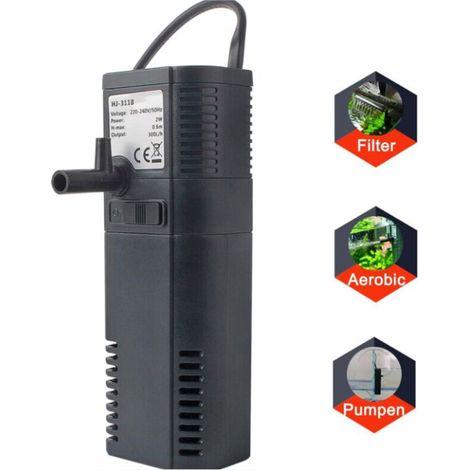 Filtre d'aquarium filtre interne pompe de filtre interne avec tige de pulvérisation pour aquarium 300L (300L / H 2W) (1/5)