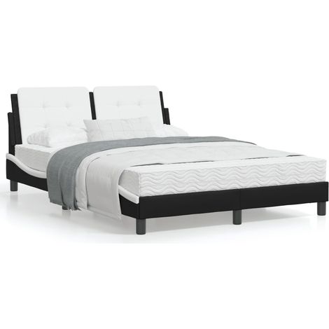 vidaXL Giroletto senza Materasso Zadar Nero e Bianco 120x200 cm in Similpelle (1/5)