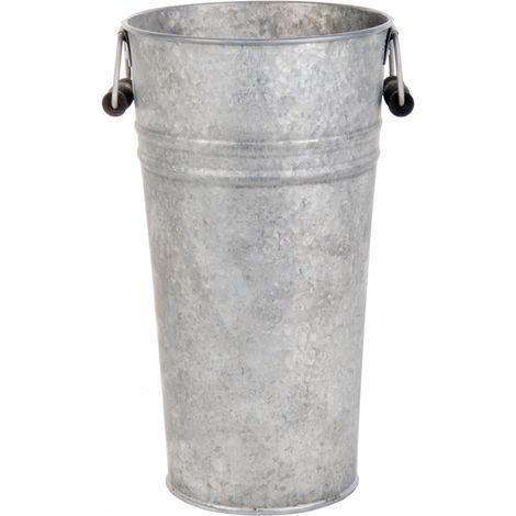Vase en zinc patiné Vintage 18.3 x 16.9 x 30 cm