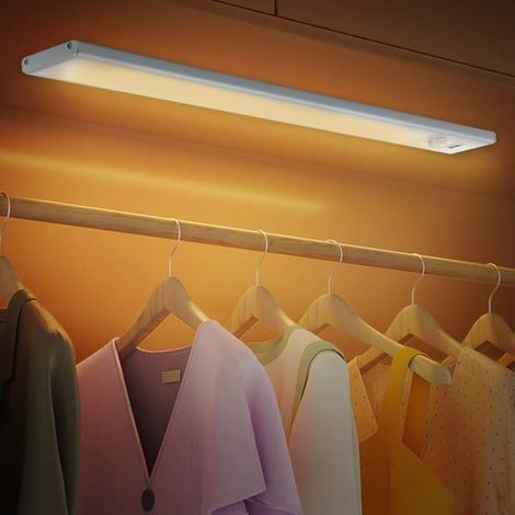 Éclairage pour meuble à 64 LED avec détecteur de mouvement PIR, fonction de détection de geste, éclairage continu, 2 modes d'éclairage et luminosité réglable en continu. (1/2)