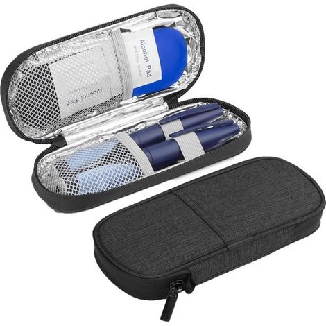 19,58,53 cm - Borsa termica - Borsa frigo - Borsa da viaggio - Kit di pronto soccorso portatile - Per spostamenti quotidiani, brevi viaggi e attività all'aperto (1/5)