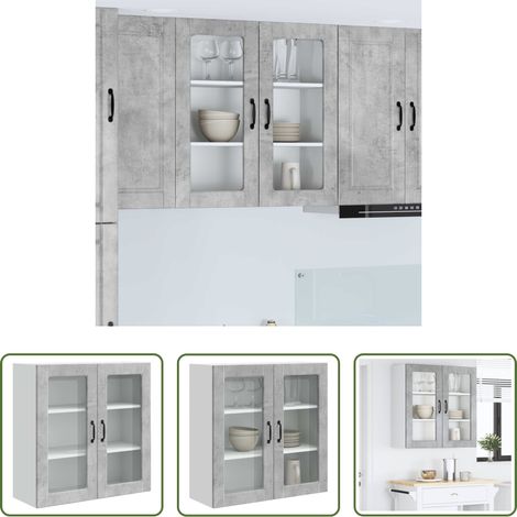 Holzwerkstoff - Küchenschrank mit Tür Beton Grau 80 x 31 x 80 cm Holzwerkstoff (1/5)