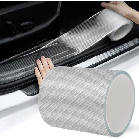 1 Rouleau Film Protection Seuil Portière, Fibre Carbone 5D Transparent, Anti-Rayure Pour Pare-Chocs Et Coffre (1/5)