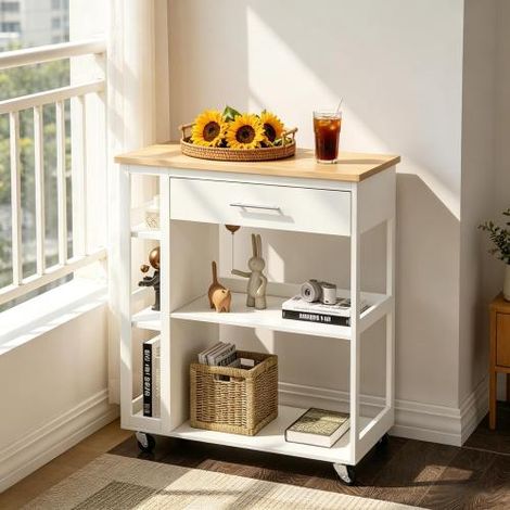 Chariot utilitaire / Stand à snacks sur roulettes — Desserte de cuisine portable (Corps du chariot uniquement) (1/4)