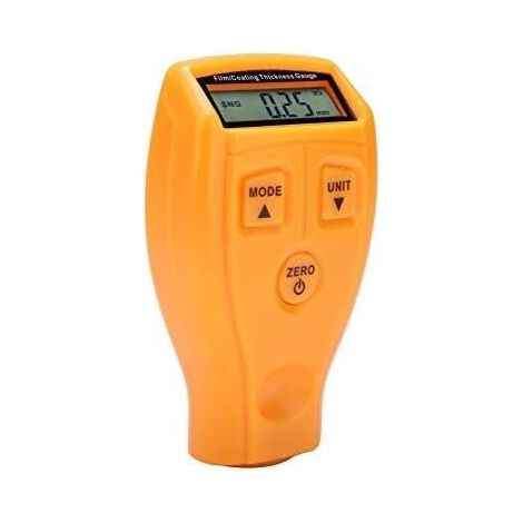 Jauge d'épaisseur de peinture automobile, appareil de mesure portable à écran LCD, détecteur d'épaisseur de revêtement numérique, instrument de mesure (jaune) (pile non incluse) (1/5)