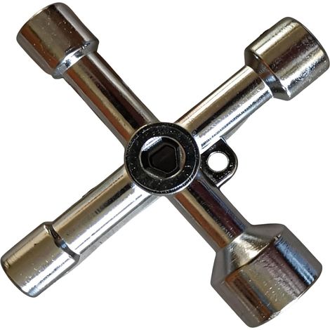 Clé Triangle Multifonction 4 Voies, Clé Carrée Universelle, Clés Triangle Universelle, pour Radiateurs Gaz Électrique, Boîtes de Compteur, Robinet, Serrure (1/5)