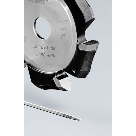 491470 Festool Fresa para ranuras en V HW 118x14-90°/Alu (1/2)