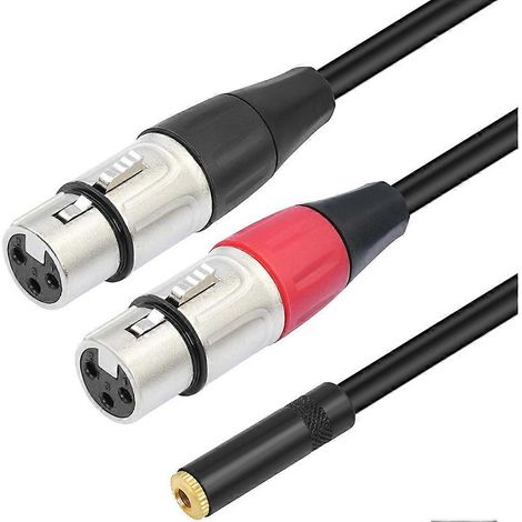 Câble stéréo jack 3,5 mm (1/8 pouce) femelle vers 2 XLR mâles pour microphone et canaux gauche/droit (1/5)