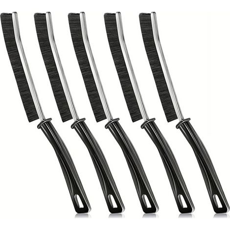 Set di 5 spazzole per la pulizia: spazzola per fughe di piastrelle, spazzola per fughe e angoli, spazzola per la cucina, spazzola per il bagno e per piccoli spazi, colore nero. (1/5)